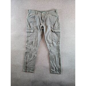 C&C California Cargo Pants Women's 28 Gray‎ Classic Fit Straight Cut Ankle Zip